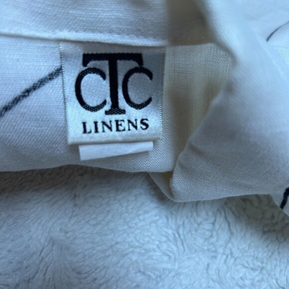 CTC Linens Womens XL Button Down Lagenlook Tunic Shirt Top White Black Print - Picture 3 of 8